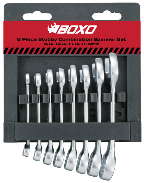 BOXO 8PC STUBBY COMBINATION SPANNER SET