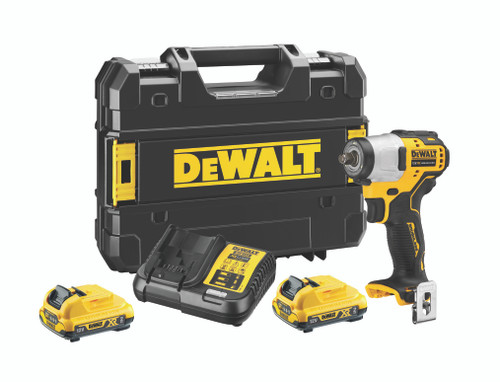 DeWalt 12V 3/8" Brushless Impact Wrench (Supplied with 2 x 2Ah Batteries & Charger)