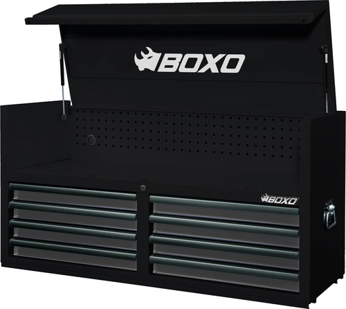 BOXO 53" 8 Drawer Top Box with Drawer Trim Pack - Black Body/Green Gloss Trims