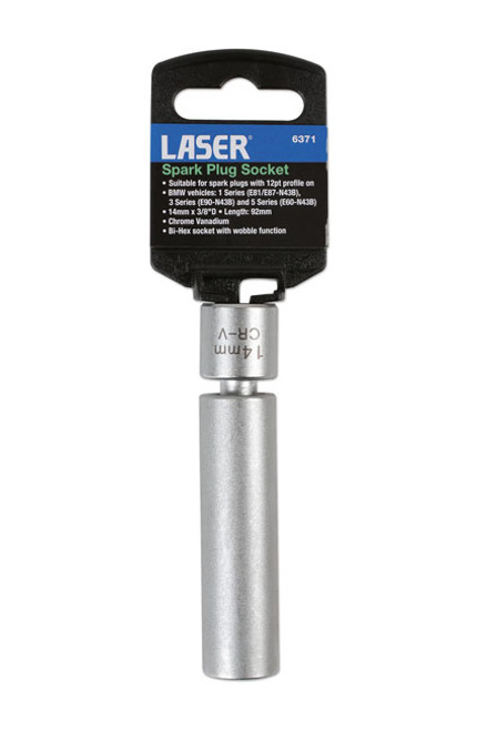 LASER 6371 SPARK PLUG SOCKET 3/8"Dr 14mm