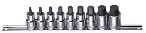 BOXO B-H1209R 1/2"  HEX SOCKET BIT SET 9pc