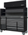 BOXO 72" 19 Drawer Roll Cabinet & Hutch with Drawer Trim Pack - Black Body/Silver Anodized Trims