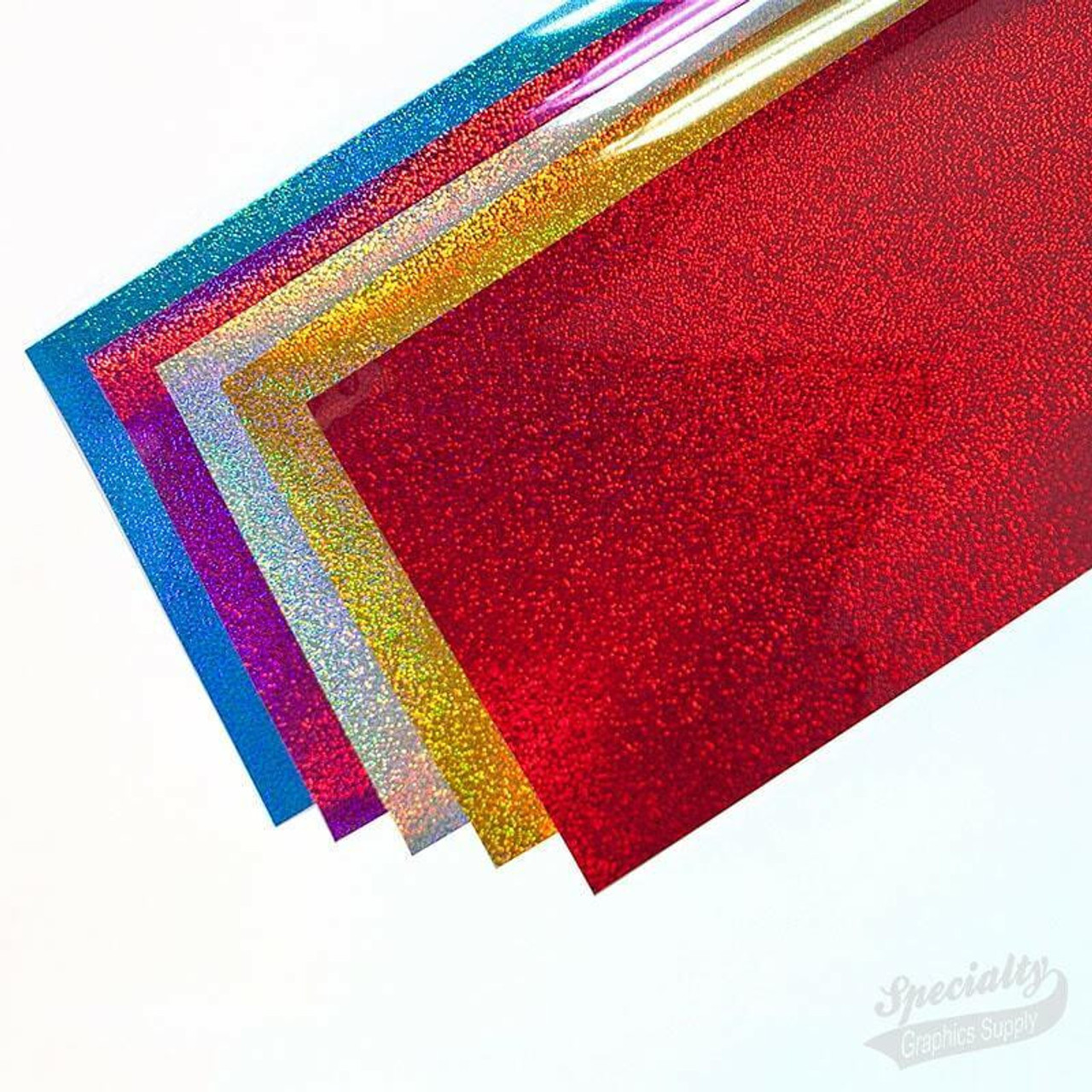 12 X 20 Rainbow White Glitter HTV Heat Transfer Vinyl Sheet Sheets 