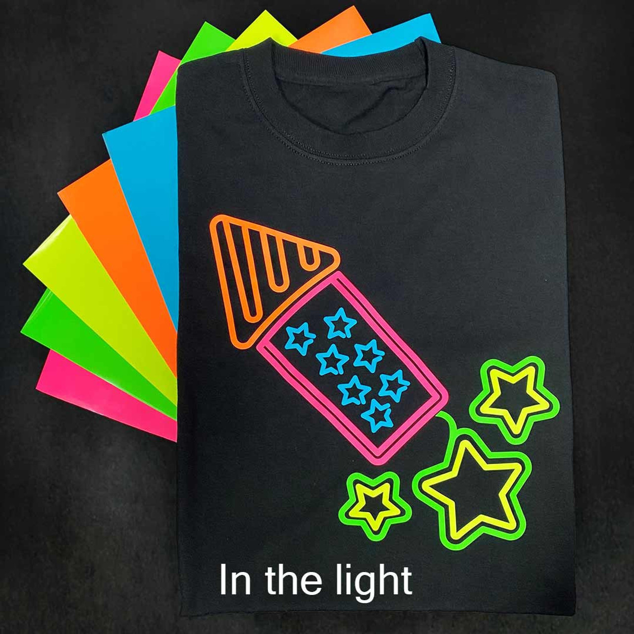 Glow In The Dark Htv Yellow Glow in the Dark Heat Transfer Vinyl Sheet –  shopcraftables