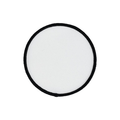 Rounded Rectangle Hat Patch Sublimation Blank with Black Trim White Trim / Large: 4 x 2.50