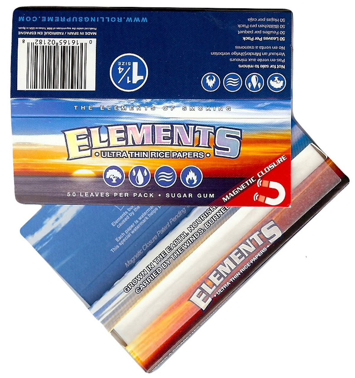 Elements Ultra Thin King Size Slim Papers - (50 Count Display