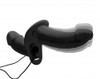Power Pegger Black Silicone Vibrating Double Dildo with Harness