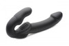 Evoke Rechargeable Vibrating Silicone Strapless Strap On- Black