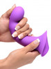 Squeezable Wavy Dildo - Purple