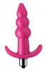 Ribbed Vibrating Butt Plug - Pink