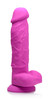Power Pecker 7 Inch Silicone Dildo with Balls - Pink (AG371-Pink)