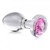 Pink Gem Glass Anal Plug - Medium