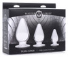 Triple Cones 3 Piece Anal Plug Set - Clear (packaged)