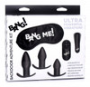 Backdoor Adventure Remote Control 3 Piece Butt Plug Vibe Kit (packaged)