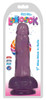 7 Inch Slim Stick with Balls Grape Ice Dildo (packaged)