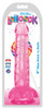 8 Inch Slim Stick with Balls Cherry Ice Dildo (packaged)