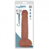 Easy Riders 8 Inch Dual Density Dildo With Balls - Tan (packaged)
