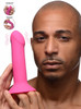 10X Squeezable Vibrating Dildo - Pink