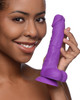 7 Inch Silicone Dildo with Balls - Grape (CN-14-0539-51)