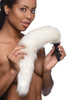 Small Vibrating Anal Plug with Interchangeable Fox Tail - White (AG979-White)