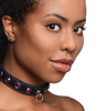 Royal Vixen Leather Choker with Rhinestones - Purple (AG800-Purple)