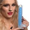 7 Inch Glow-in-the-Dark Silicone Dildo with Balls - Blue (CN-14-0544-46)
