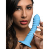 Ribbed Silicone Blue Dildo (CN-11-0413-48)