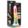 7 Inch Glow-in-the-Dark Rainbow Silicone Dildo (packaged)