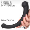 10X Vibra-Crescent Vibrating Silicone Dual-Ended Dildo - Black (AH112-Black)