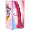 Metallic Silicone 7 Inch Dildo - Pink (packaged)