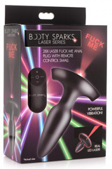 28X Laser Fuck Me Silicone Anal Plug with Remote Control - Small (packaged)