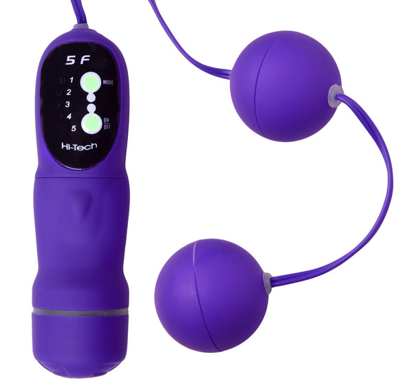 5 Function Purple Vibrating Pleasure Beads (AD489)