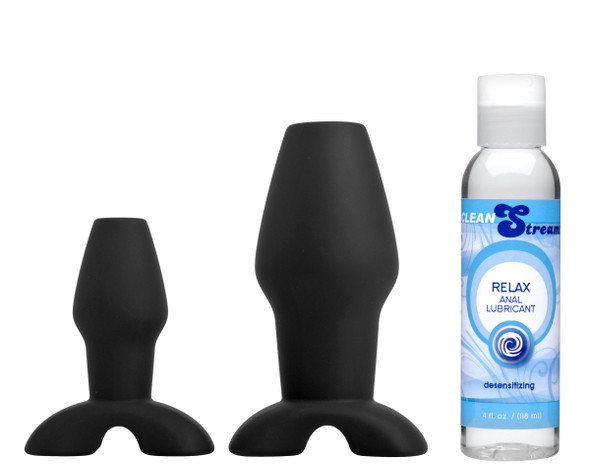 Hollow Anal Plug Trainer Set with Desensitizing Lube (AE438)