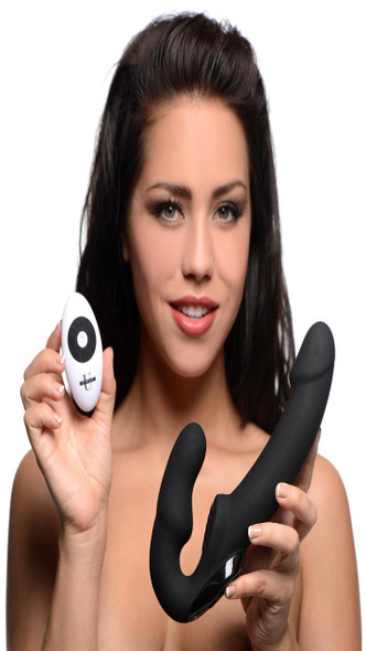 Urge Silicone Strapless Strap On With Remote- Black (AF707)