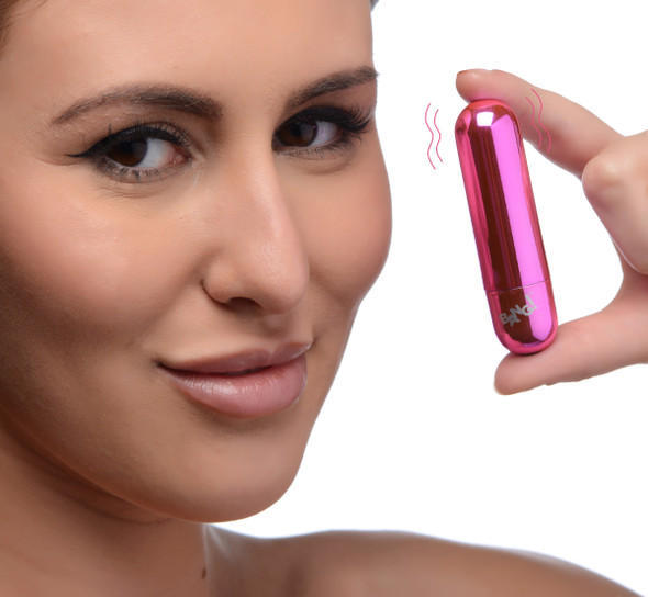 10X Rechargeable Vibrating Metallic Bullet - Pink (AG656-Pink)
