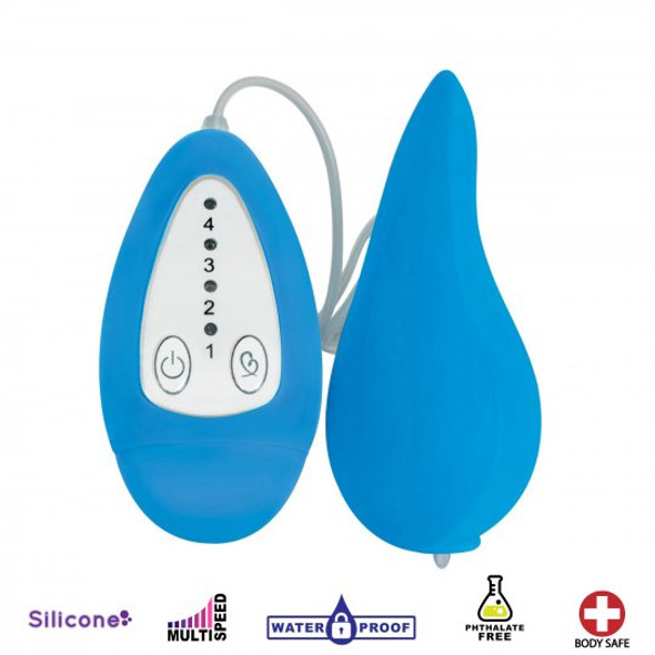 Groove Smooth Silicone Remote Vibe- Blue