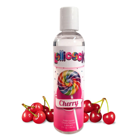 Lollicock 4 oz. Water-based Flavored Lubricant - Cherry (CN-14-0520-33)