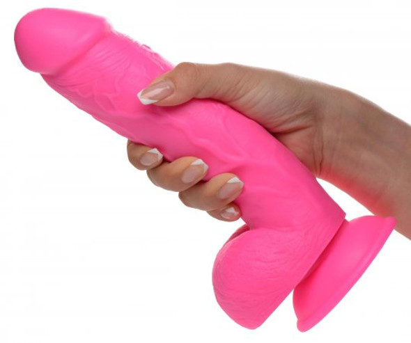 8.25 Inch Dildo with Balls - Pink