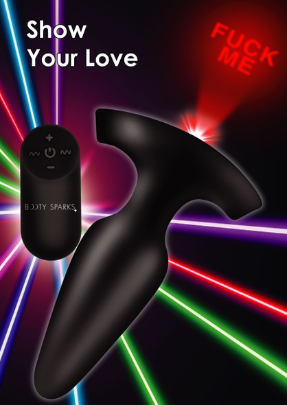 28X Laser Fuck Me Silicone Anal Plug with Remote Control - Small (AG805-Small)