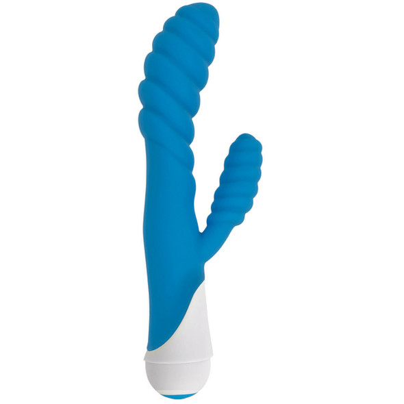 Diana 20x Rippled Silicone Rabbit Vibe- Blue (CN-04-0506-45)