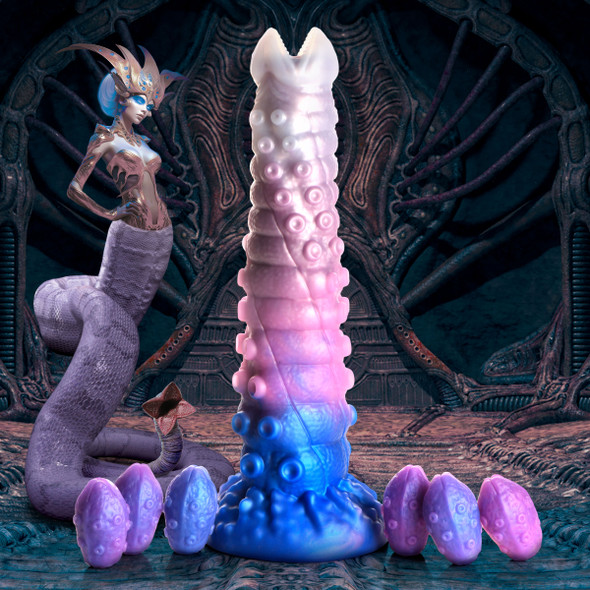 Tenta-Queen Ovipositor Silicone Dildo with Eggs (AH443)