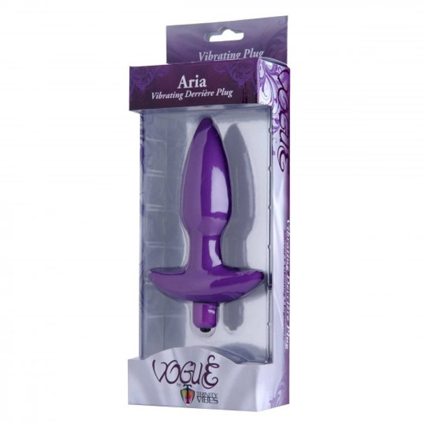 Aria Vibrating Silicone Anal Plug- Medium (packaged)