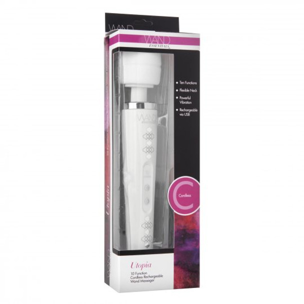 Utopia 10 Function Cordless Rechargeable Wand Massager (packaged)