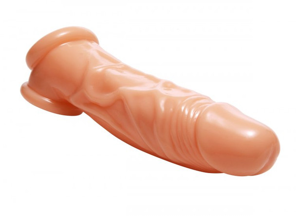 Realistic Flesh Penis Enhancer and Ball Stretcher front angle