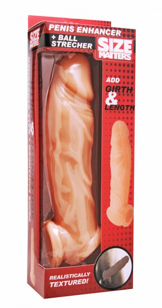 Realistic Flesh Penis Enhancer and Ball Stretcher packaging