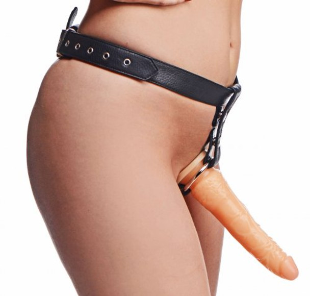 Slim Leather Strap On Harness Kit with Dildo