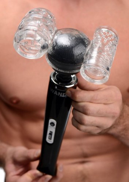 Twin Turbo Strokers 2 in 1 Wand Attachment for Men