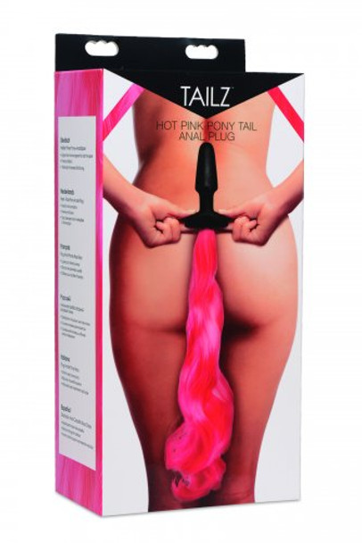 Hot Pink Pony Tail Anal Plug (packaged)