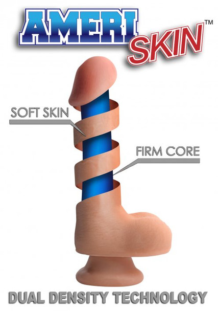 7 Inch Ultra Real Dual Layer Suction Cup Dildo- Dark Skin Tone