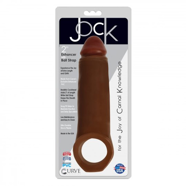 2 Inch Penis Enhancer with Ball Strap - Brown (packaged)